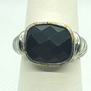 Premier Designs Silver Tone & Black Ring (6)